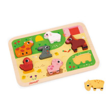 Janod Farm Chunky Puzzle - 7 Pieces - Ages 18 Months - 3 Years - J07121 - Plush Soft Toy