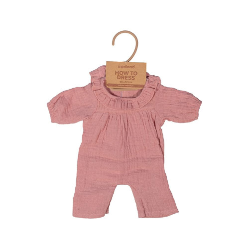 Miniland - Roupas para Boneca de 15 Polegadas, Acessório de Vestuário, Pijamas com Chapéu (Rosa) 1