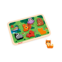 Janod Forest Chunky Puzzle - 7 Pieces - Ages 18 Months - 3 Years - J07123 - Plush Soft Toy