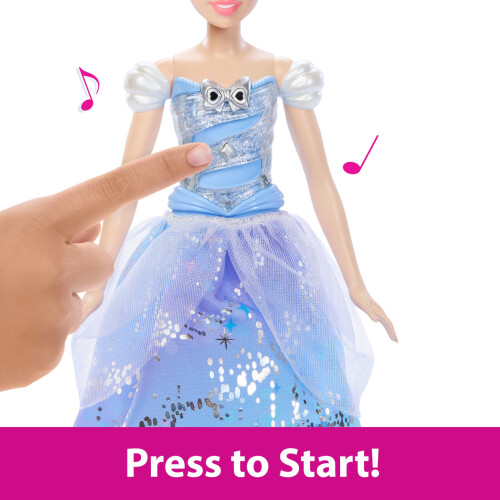 Mattel Cinderella-Leuchtpuppe mit Zauberstab und Geräuschen 2