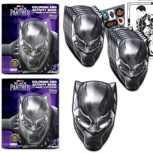 Marvel Black Panther Mask Party Favor Pack kszlet - A csomag 12 maszkot tartalmaz, 12 kifestoknyvet Tovbbiak | Kellkek ltztetos Kiegsztok Kel