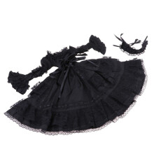 Fenteer 1/3 BJD SD Doll Outfits Lolita kjole Sort prinsessekjole til nat Lolita
