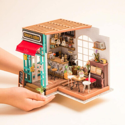 Robotime DIY Miniature Shop Model Kit (Simon's Coffee) 2