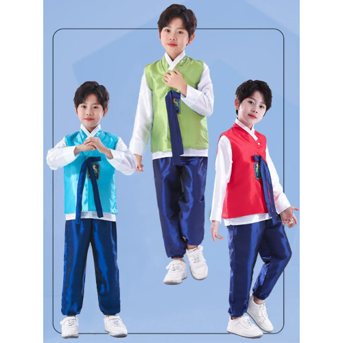 Conjunto Tradicional Coreano Dolbok para Rapazes (Vermelho, 6-7 Anos) 2