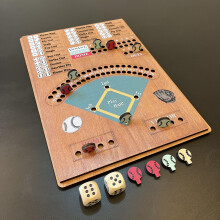 CBLKUS Honkbal dobbelstenen bordspel Leuk bordspel met dobbelstenen Houten honkbalspellen voor familiefeesten en vakantiebijeenkomsten Honkbal bordsp