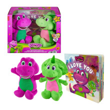 Fisher-Price Barneys World Toddler Toys 9"" plyci Barney & Baby Bop s pohdkovou knihou pro mazlen v dobe cten Deti Vek 2+ let