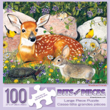 Stukjes en beetjes - Grote puzzel van 200 stukjes voor volwassenen - Bosvrienden - Boshert Konijntje Schildpad Vogel Legpuzzel van Julie Bauknecht Vo