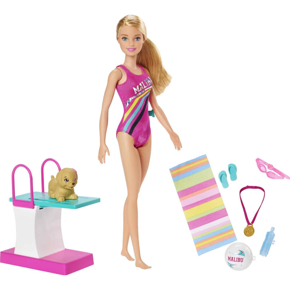 Barbie Ghk23 Dreamhouse Adventures Swim ‘N Dive Doll And Accessories