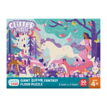 Chuckle & Roar Educational 50 PC Puzzle da pavimento Glitter Fantasy Fun Edition