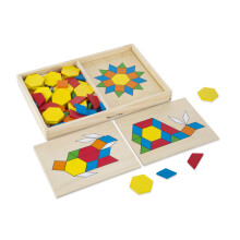 Bloky a desky se vzorem Melissa & Doug klasick hracka se 120 tvary z masivnho dreva a 5 oboustrannmi panely