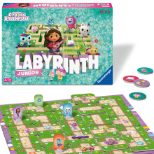 Ravensburger Gabbys Poppenhuis Labyrint Junior Bordspel| Boeiende hersenkraker voor kinderen en gezinnen | Klassiek bewegend doolhofpuzzelspel | Met
