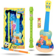 SpongeBob Schwammkopf, Kinder-Gitarreninstrumente, 40,6 cm, Spiel-Ukulele, Musikflte, mein erstes Musikinstrument, Spielzeugset mit Lesezeichen
