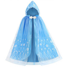 Capa Elsa para Meninas, Fantasia de Rainha Princesa, Azul Gelo 5-7 Anos