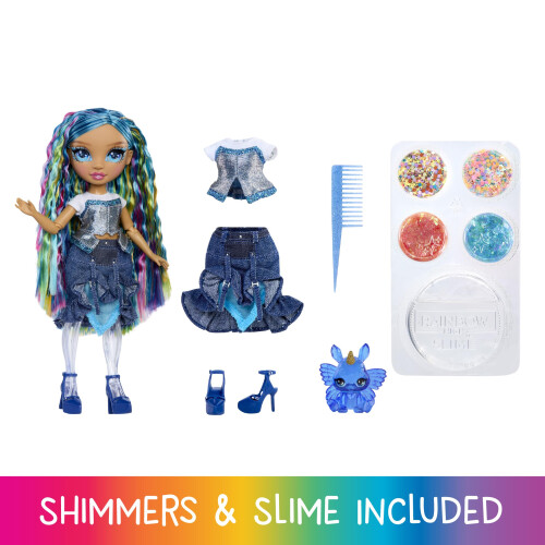 Rainbow High Shimmers com Slime - Skyler, Boneca de Moda Azul 11", Crie uma Boneca Arco-Íris 1