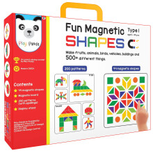 Play Panda Magnetische Formen (Junior): Typ 1 mit 44 Magnetformen, 200 Musterbuch, Magnettafel und Ständer, 4+ Jahre