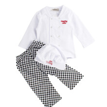 stylesilove Beb unisex cocinero disfraz de chef pantalones y gorro 3 piezas (80/6-12 meses) blanco