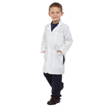 Vestido América Casaco de Lab Kids - Fantasia de Médico Branco para Meninos e Meninas