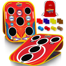 Juegos SWOOC - Arcade en el patio trasero | Juego de lanzamiento de puf 2 en 1 para niρos con bolsa de transporte | Configuraciσn y almacenamient