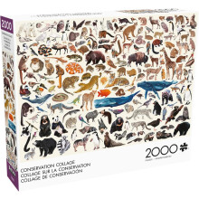Buffalo Games - Kara Mohr - Conservation Collage - Puzzle da 2000 pezzi per adulti - Puzzle impegnativo perfetto per le serate di gioco - La dime