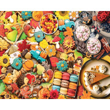 White Mountain Fall Treats Thanksgiving Puzzles 1000 Pieces Jigsaw Puzzle for Fall and Autumn