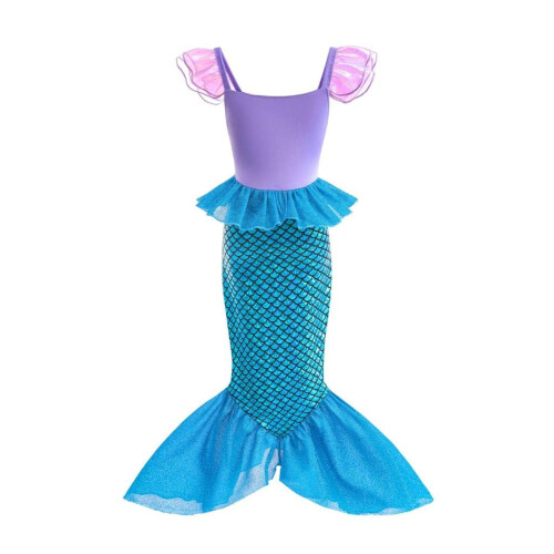 Robe de Princesse Sirène Shimmery avec Couronne & Perruque Taille 7-8 1