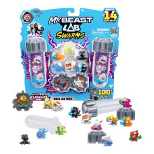 MRBEAST LAB Swarms Series 3, Hyper Fusion Series, 14 Pack Collectible Micro Beasts, 14 Collectible Stickers & 4 Fusion Caps to Build Out Your Own Stee