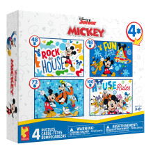 Ceaco - Disney - Mickey's Clubhouse - Confezione multipla per bambini 4 x 1 - Puzzle coinvolgente perfetto per le serate di gioco - Le dimensioni