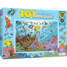 Masterpieces 100 brikkers familiepuslespil til b?rn - 101 ting at se under vandet - 14""""x19""""
