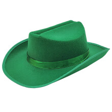 The Dreidel Company Cappello Western in Feltro da Cowboy Verde Lime Circonferenza da 22"""" Costume da Vestire per Bambini Fai Finta di Giocare a B