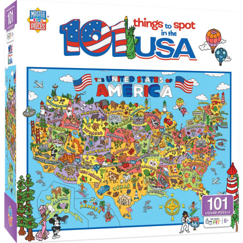 MasterPieces 101 dingen om te spotten in de VS 100-delige kinderpuzzel