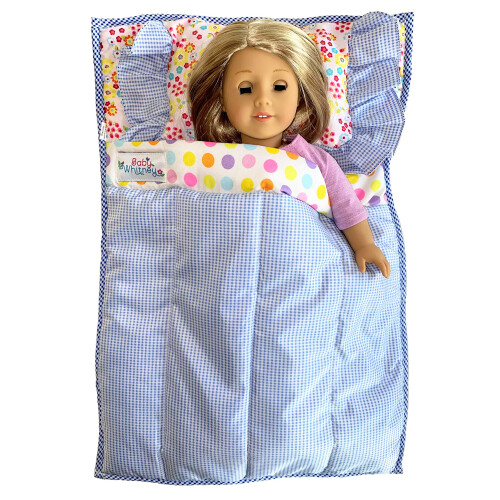Conjunto de Cama para Boneca Whitney - Almofada, Cobertor, Colcha para Boneca Americana 1