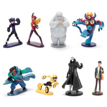 DISNEY STORE Ensemble officiel de figurines Big Hero 6 8 figurines Disney entirement sculptes, dont Hiro Baymax GoGo Honey Lemon Wasabi Fred