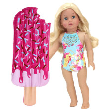 Conjunto de Roupa de Banho e Flutuação Popsicle para Bonecas de 18"