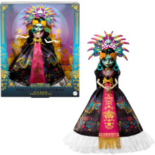 Monster High Doll Skelita Calaveras D?a de Muertos 2025 Vestido coleccionable de inspiracin azteca con accesorios vibrantes como tocado y collar