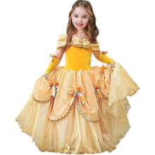 JWZWJ Belle Princess Kjole kostume til sm?b?rnspiger Beauty and Beast Ballekjole Halloween f?dselsdagsfest Cosplay 2-11T