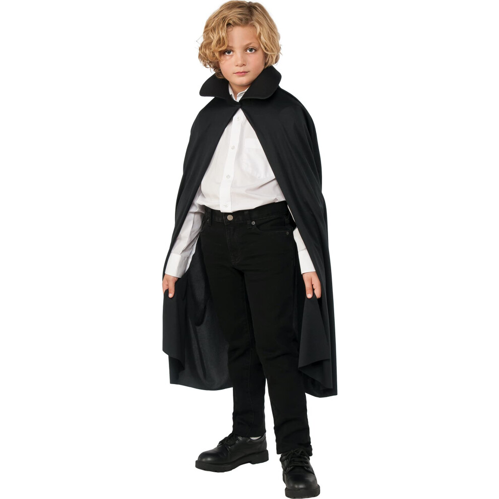Rubies Costume Child's 36" Cape With Collar, One Size Black