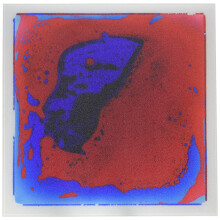 1-Pack Fancy Floor Tile for Kids Room Liquid Encased Floor Tile Home Decor, 12" X 12" Blue-Red