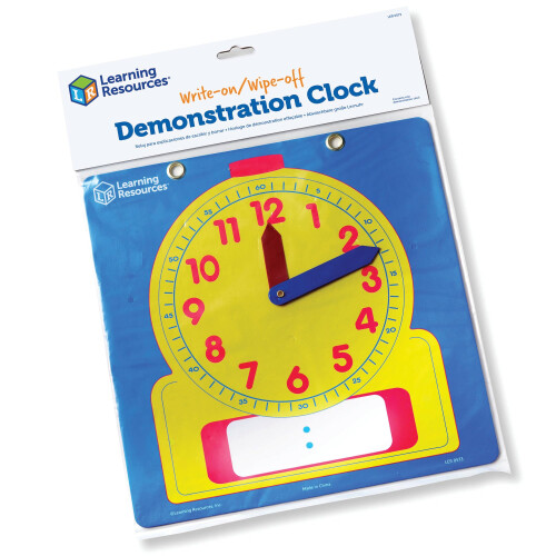Learning Resources LEARNING RESOURCES LER0573 WRITE-ON/WIPE-OFF CLOCK DEMONSTRA.-12 SQUARE