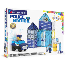 MAGNA-TILES Police Station 35-delade magnetiska konstruktionsset Det ursprungliga magnetiska byggvarumrket