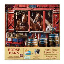 SUNSOUT INC - Horse Barn - Puzzle grande da 500 pezzi dell'artista: licenza JQ - Dimensioni finite 18"" x 24"""" - MPN n. 71912