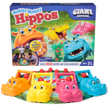 Spin Master Games Hungry Hungry Hippos Giant Edition familiespel voor binnen en buiten spelen met extra groot bord Voorschoolse activiteit Schermloze