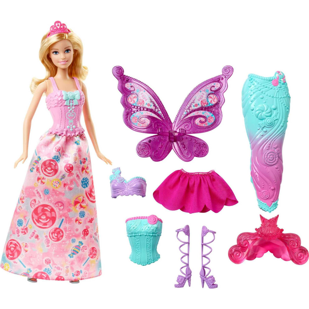 Barbie Dhc39 Fairytale Dress Up, A Princess, Mermaid And Fairy