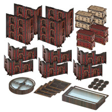 Jucoci Battlezone Creation Kit 18PCS Juego de terrenos de juego de guerra de terreno de mesa Compatible con WH40K (rojo