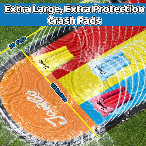 JAMBO 20Ft Premium 3 Λωρίδων Ολίσθηση Splash και Slide με Bodyboards 1