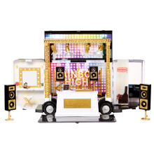 Rainbow High Bus & Scène Rainbow Vision. Jouet Deluxe 4-en-1 Éclairant avec Booth DJ et Accessoires