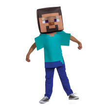 lruhs Steve jelmez gyerekeknek hivatalos adaptv Minecraft jelmez jumpsuit s fej gyerek mrete kicsi (4-6)