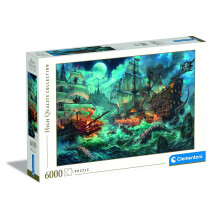 Clementoni 36530 Collection Pirates Battle 6000 Pieces, Made in Italy, Jigsaw Puzzle for Adults, Multicoloured