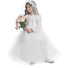 Dress Up America Bride Costume til piger - Prinsesse brudekjole - Brudekjole og sl?rdress til b?rn (stort)