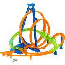 Hot Wheels Set di Pista Epic Crash Dash con Booster Motorizzato a 5 Zone di Crash e 1 Macchinina in Scala 1:64 Facile da Riporre (Esclusiva Amazo