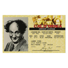 Segni 4 divertenti parodie ID | 3 Stooges - Patente di guida Larry | Carta d'identit? falsa | Patente di guida per carte collezionabili | Regalo